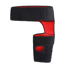 Groin Wrap Support Adjustable Groin Strain Pain Wrap Hamstring Support Brace One Size Fits Most Neoprene Brace with Stick Strap Fastener Slip Resistant for Men Women