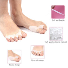ETEREAUTY Pair of Five-Ring Gel Toe Separators & Pair of Dual-Ring Toe Spacers Toe Stretchers for Bunions Pain Relief Sore Toe Stretcher Gel Toe Protector Spacers Pads